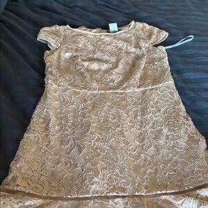 Tadashi Shoji Gold Lace Kids Dress